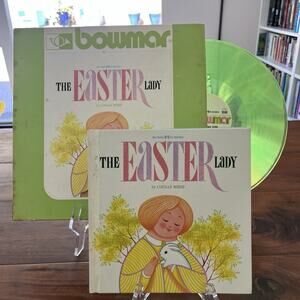 The Easter Lady by Lucille Wood Book & Green Vinyl LP Set 1971 Bowmar B580
